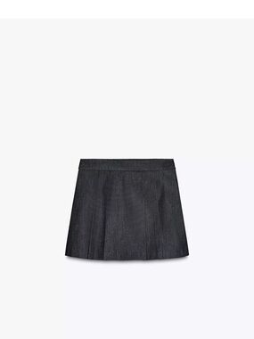 Classic dark denim Pleated Mini Skort